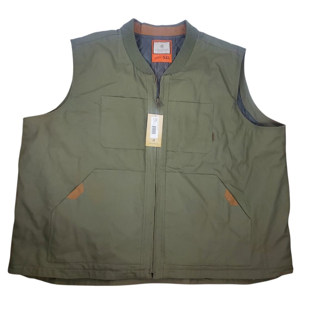 NEW Legendary Whitetails Vest Quilted Canvas Cross Trail Workwear Mens 5XL Army